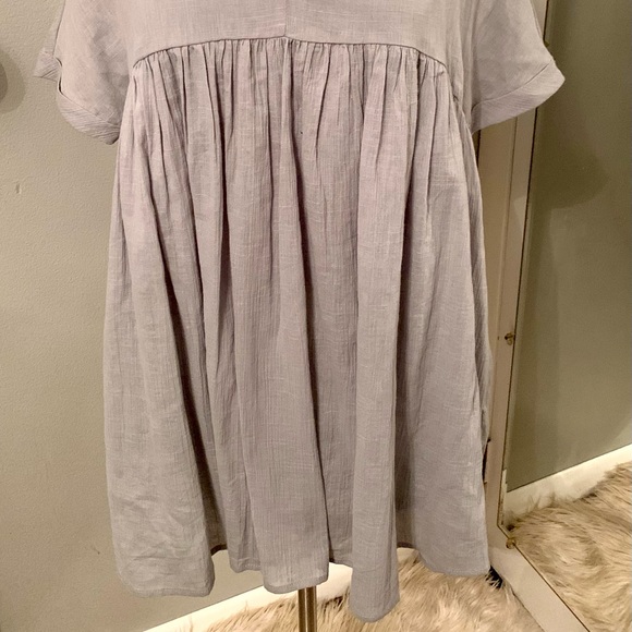 Women’s Babydoll Blouse Drop waist Listicle Powder Blue S - Picture 8 of 10